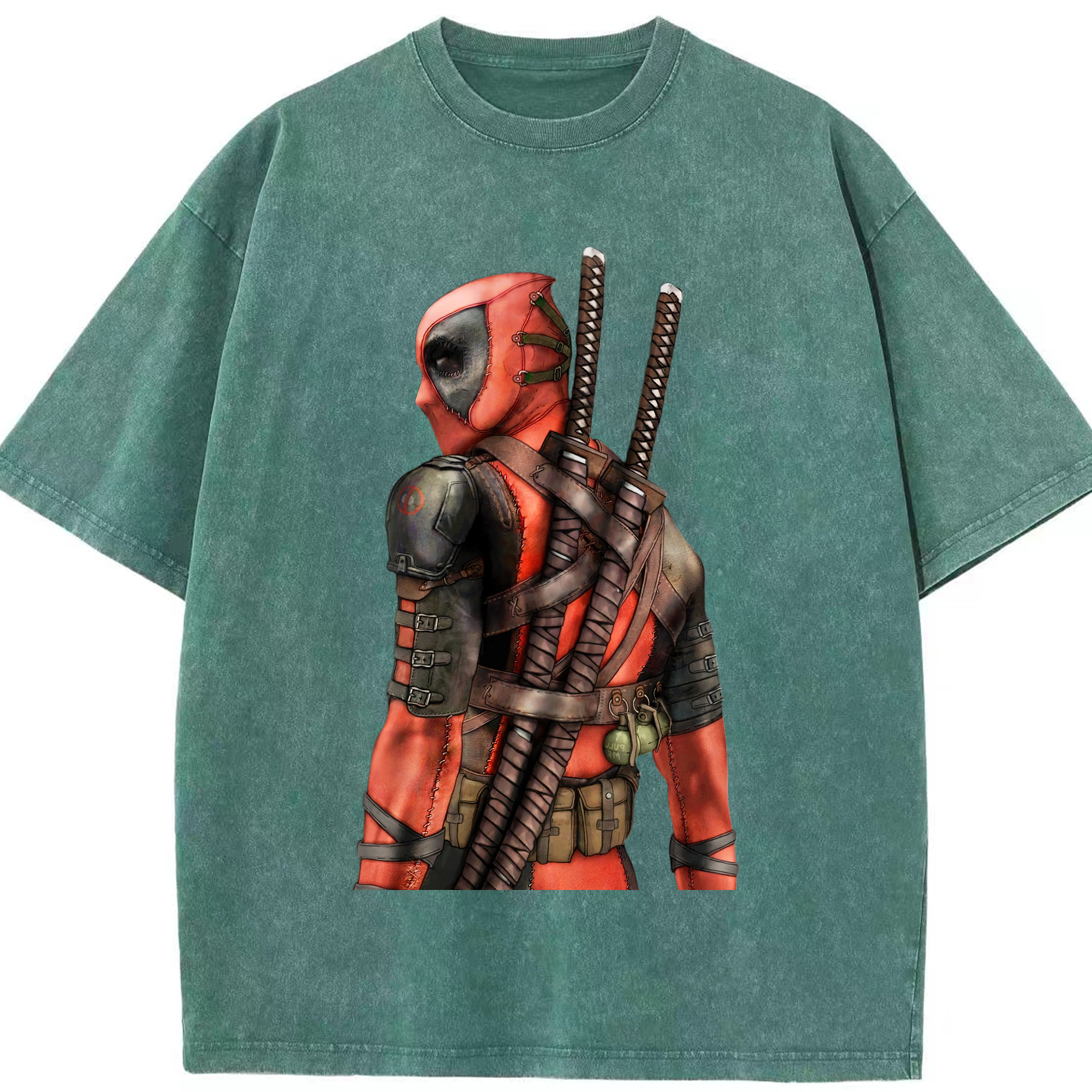 （画像用） Deadpool デッドプール 綿100% ヴィンテージ風 半袖Tシャツ（フロントプリント）